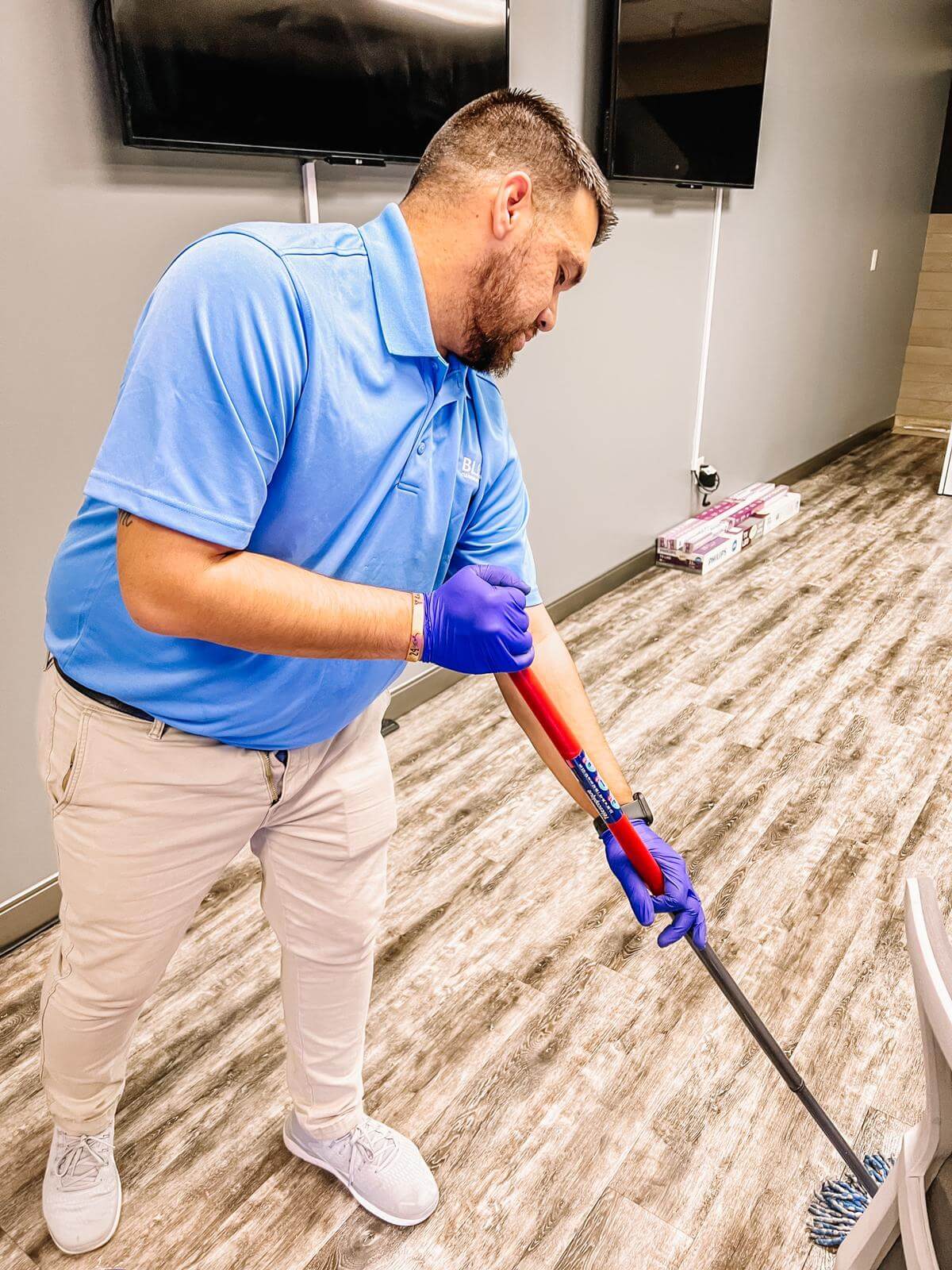 mopping floor