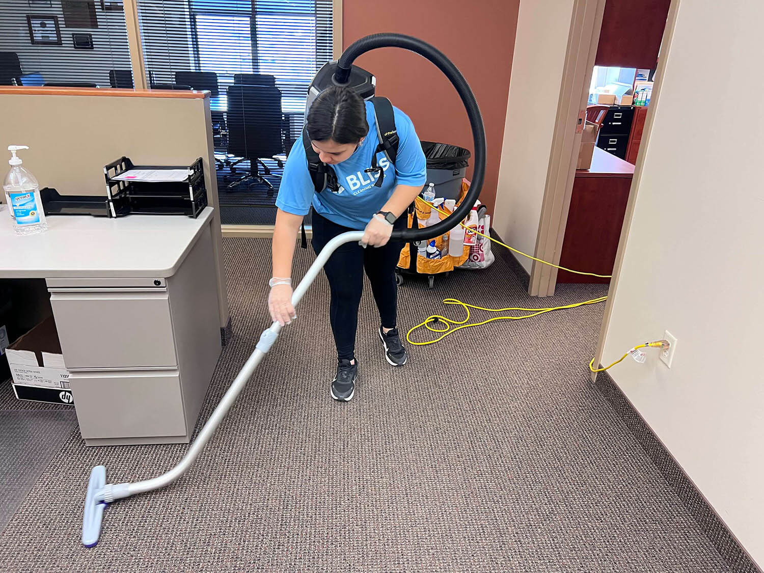 girl vacuuming
